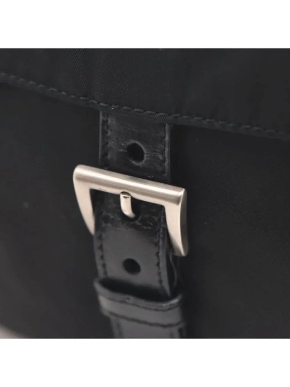 Prada Shoulder Bag Black Nylon Leather